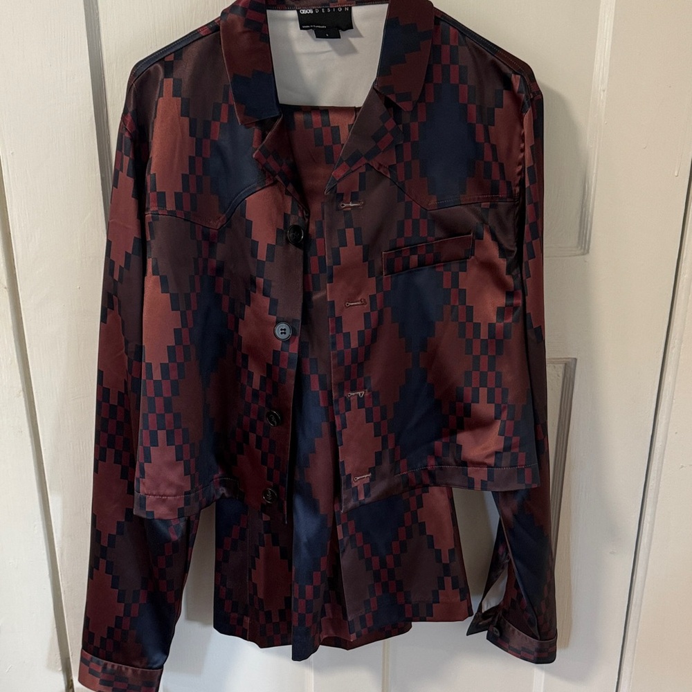 ASOS Design Multicolor Geometric Jacket and pants